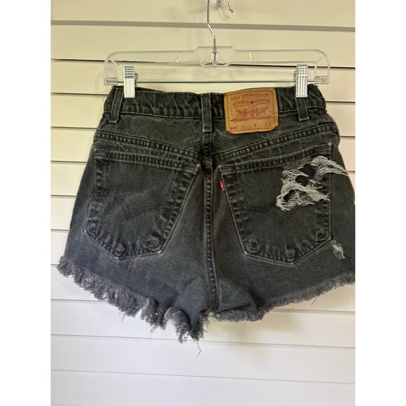 Levi's 550 Relaxed‎ Fit Distressed Denim Shorts Frayed Hem Cotton Size L Large - Picture 5 of 8